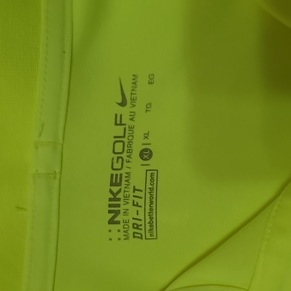 Nike Highlighter Yellow Dri-Fit Golf Polo Shirt size XL - Picture 3 of 6